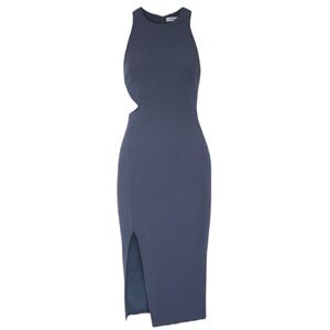 ELIZABETH and JAMES‎ Cutout Waist Slit Dress sz 12 Giulia Wedding Party Blue NEW